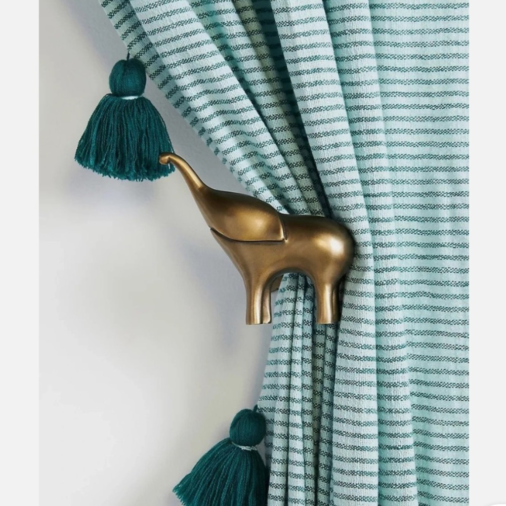 Anthropologie Bronze Elephant Figurine Tieback